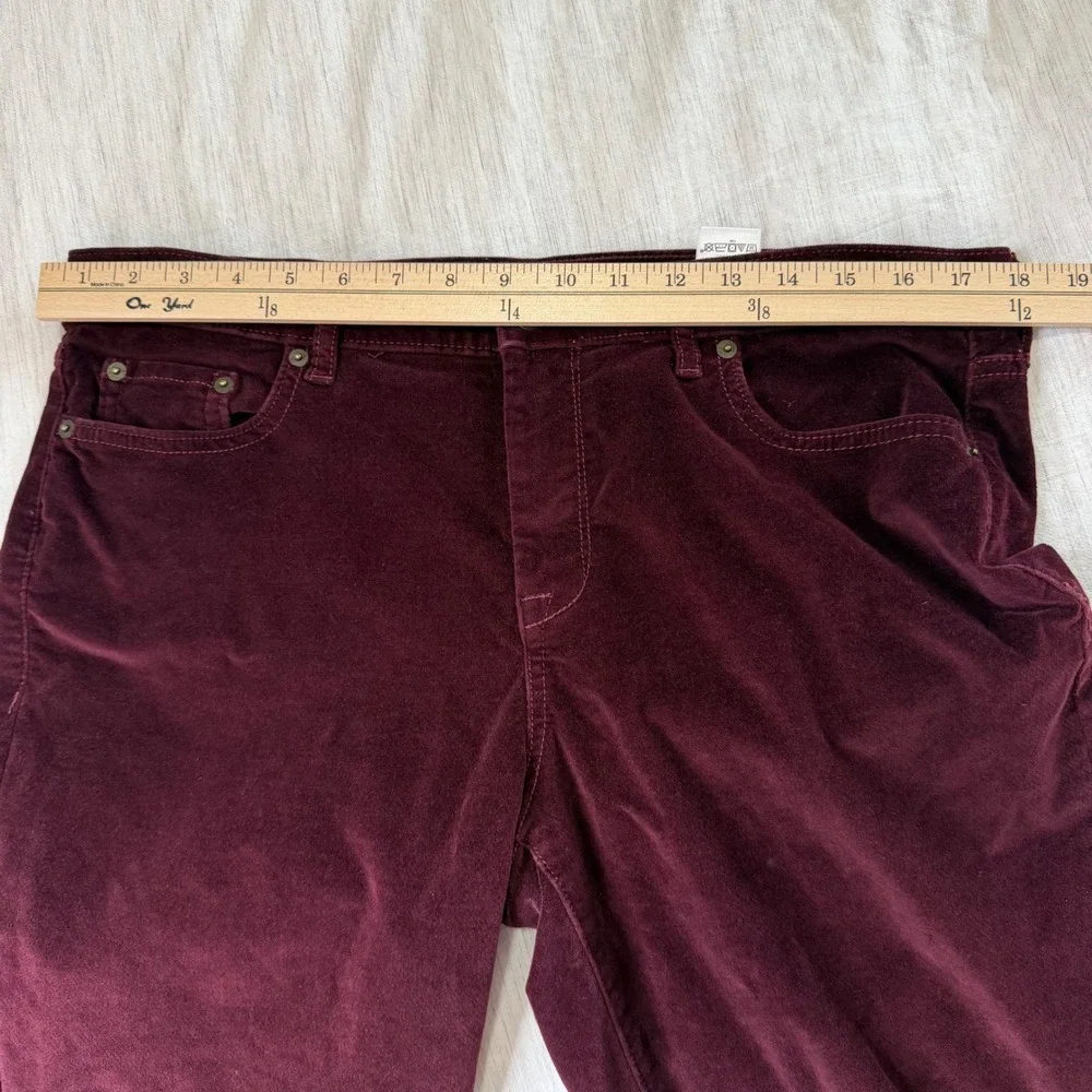 Banana Republic Womens 31/12R Burgundy Velvet Skinny Fit Pants Stretch Holiday